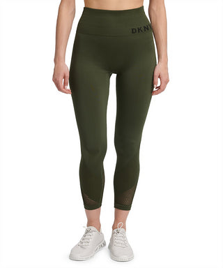 DKNY Women's Gymnastics Leggings Net Ankle High Waist Leggings Green Size XL