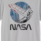 Jem Collective Men's Nasa Retro Shuttle Graphic Short Sleeve T-Shirt Silver Size Large