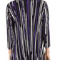 Alfani Women's Printed Split Neck Tunic Top Purple Size X-Small