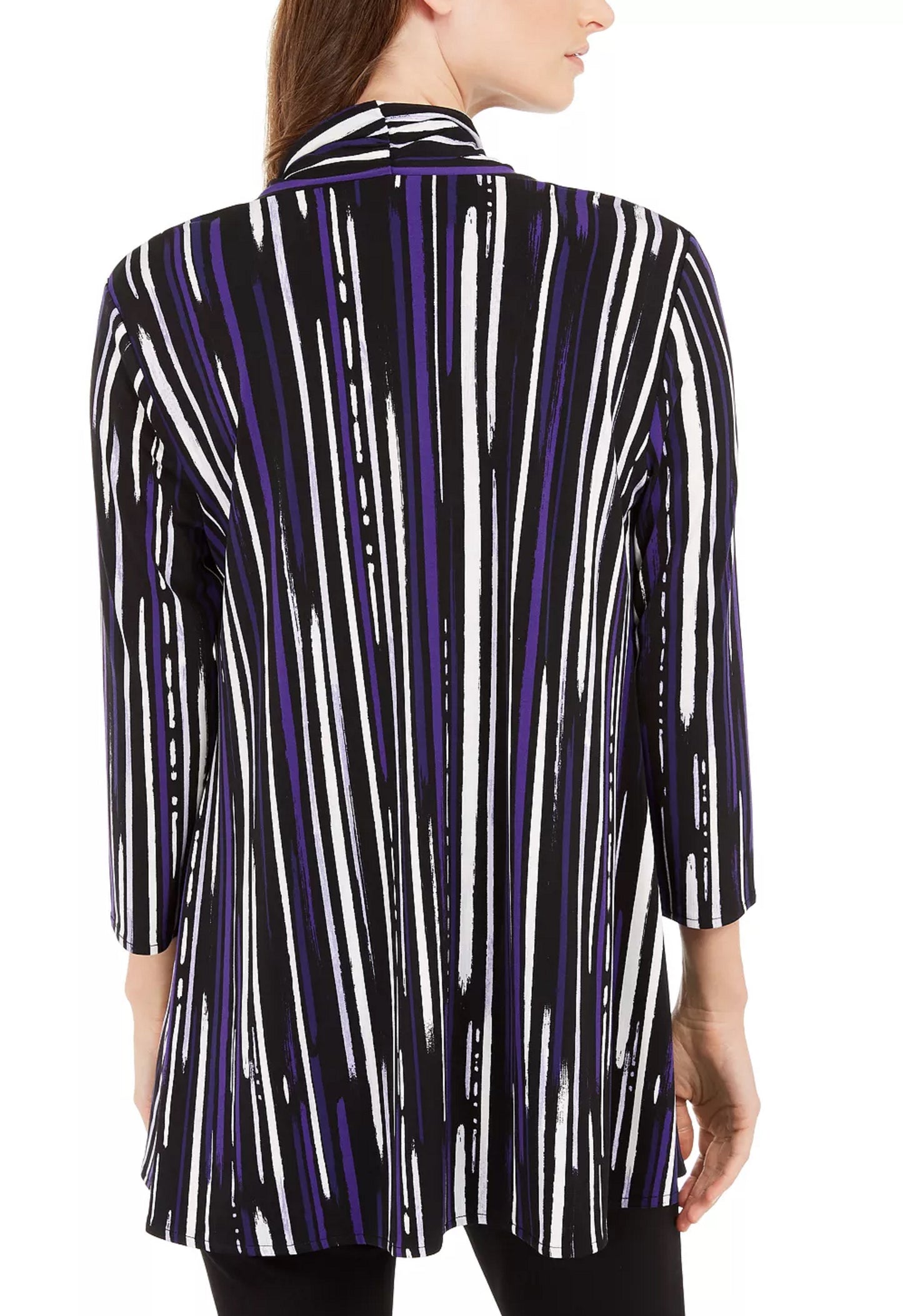 Alfani Women's Printed Split Neck Tunic Top Purple Size X-Small