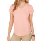 Style & Co Women's Burnout V Neck T-Shirt Pink Size Large