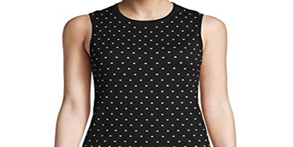 Anne Klein Women's Printed Sleeveless Sweater Black Size X-Small