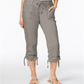 INC International Concepts Women's Curvy fit Cropped Cargo Pants Gray Size 10