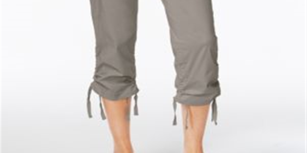 INC International Concepts Women's Curvy fit Cropped Cargo Pants Gray Size 10