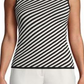 Anne Klein Women's Sleeveless Stripe Tank Top Black Size -XS