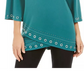 JM Collection Women's Grommet Crossover Hem Top Green Size X-Small