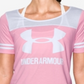 Under Armour Women's Colorblocked Jersey T-Shirt -Pink Size XL