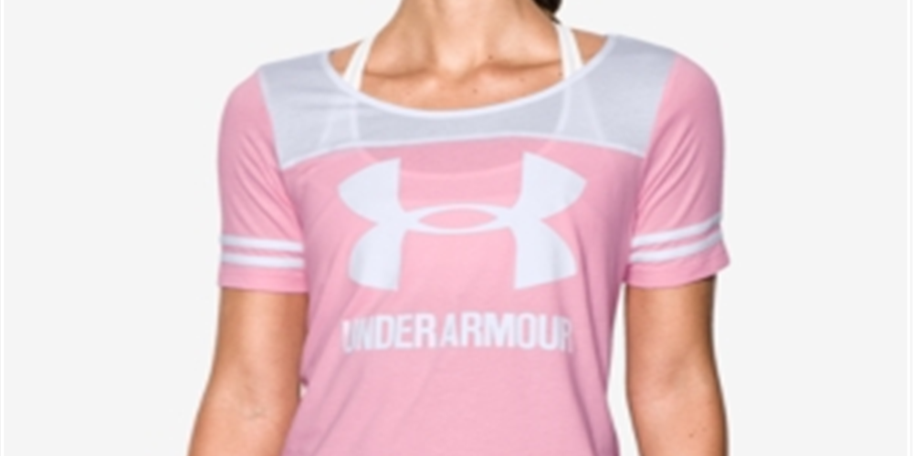 Under Armour Women's Colorblocked Jersey T-Shirt -Pink Size XL