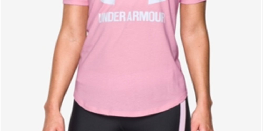Under Armour Women's Colorblocked Jersey T-Shirt -Pink Size XL