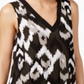Alfani Women's Printed Sleeveless Handkerchief-hem Top Black  Size Petite