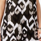 Alfani Women's Printed Sleeveless Handkerchief-hem Top Black  Size Petite