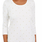Karen Scott Women's Glitter Star Print Shirt White Size PL