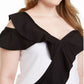 INC International Concepts Women's Plus Size Colorblocked Ruffled Top White Size 0X