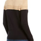 Charter Club Women's Metallic Colorblocked Crewneck Sweater Beige Size X-Large