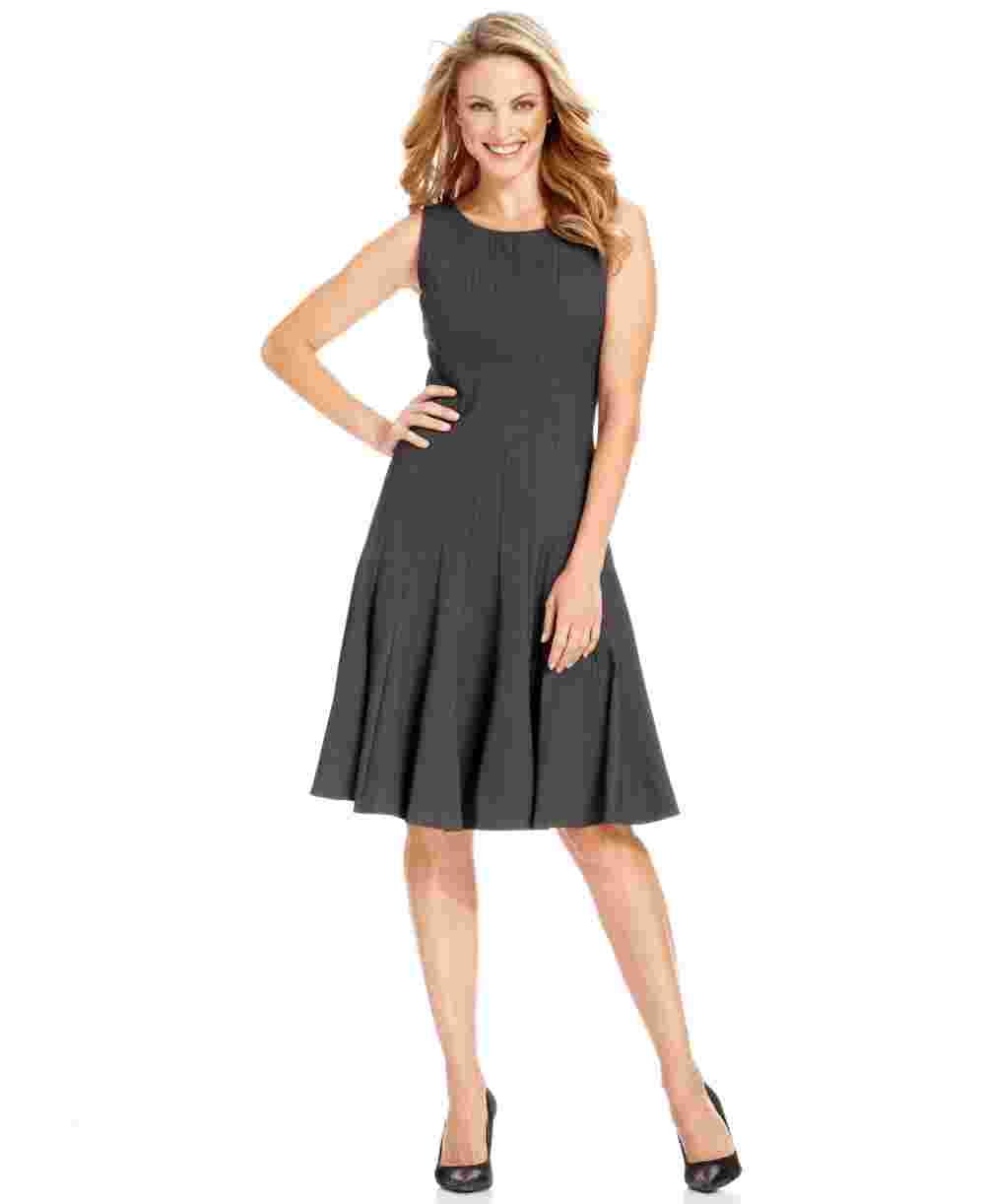 Calvin Klein Women's Sleeveless SeaDress Charcoal Size 4 Petite