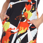 White Mark Women's Printed Shirt Dress Black/orange/White Size Large