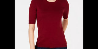 Charter Club Women's Button Shoulder Sweater Wine Size Large
