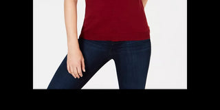 Charter Club Women's Button Shoulder Sweater Wine Size Large