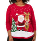Karen Scott Women's Plus Size Sequined Santa Sweater Red Size 0X