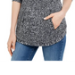 Style & Co Women's Envelope Neck Kangaroo Pocket Knit Sweater Black/White Size Small
