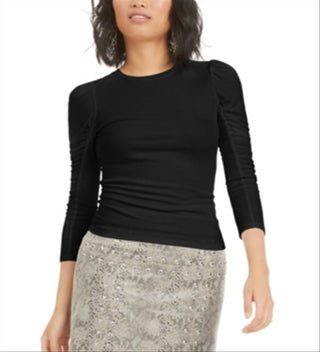 Bar III Women's Puffed Pullover Blouse Style Black  Size Large