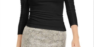 Bar III Women's Puffed Pullover Blouse Style Black  Size Large