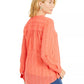 Style & Co Women's Textured V Neck Top Orange Size X-Small