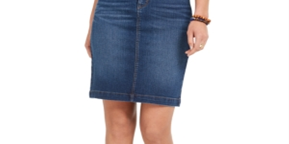 Style & Co Women's Cotton Denim Skirt Blue Size 16