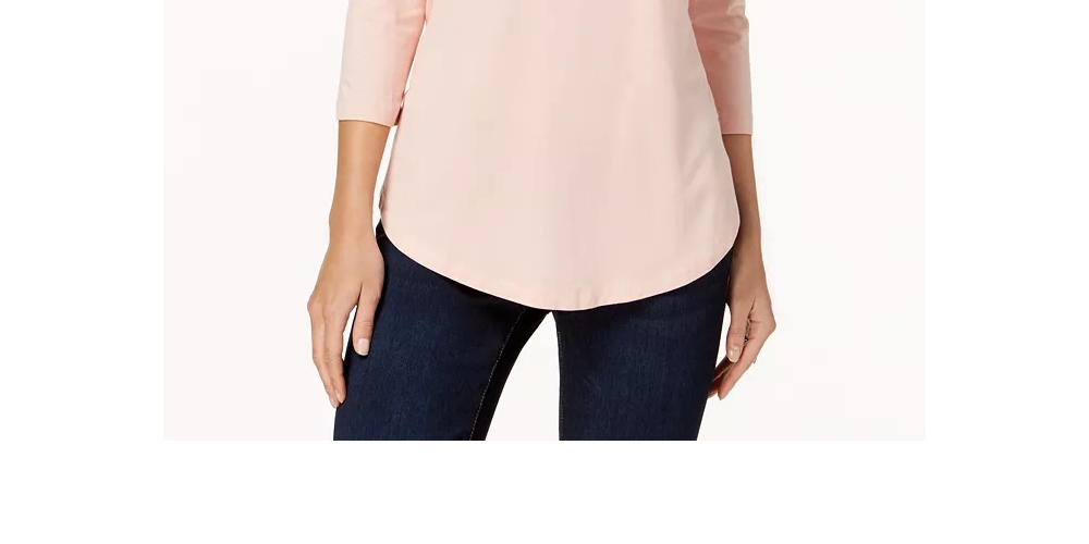 JM Collection Women's Petite Metallic-Print Top Beige Size PL