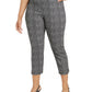 Alfani Women's Plus Size Printed Cropped Pull-On Pants Black Size 22W