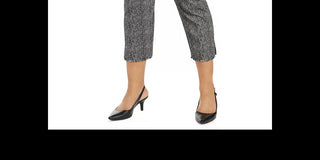 Alfani Women's Plus Size Printed Cropped Pull-On Pants Black Size 22W