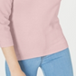 Maison Jules Women's Pink 3/4 Sleeve T-Shirt Sweater  Pink Size X-Large