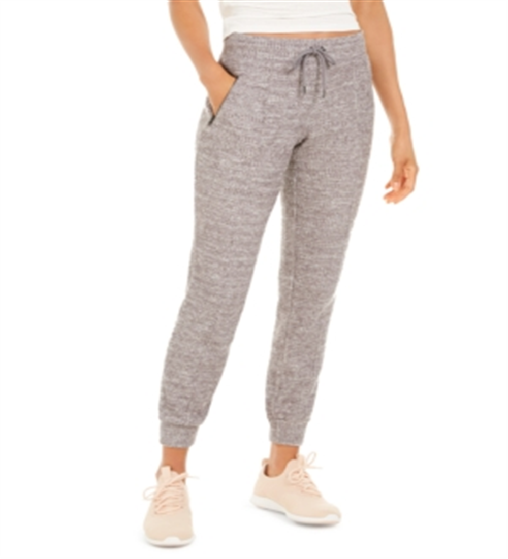 Ideology Women's Waffle Knit Joggers Gray Size Medium