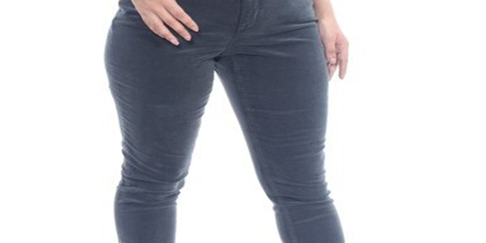 Style & Co Women's Tummy Control Corduroy Pants Gray Size 10 Petite
