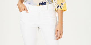 Charter Club Women's Newport Tummy-Control Slim-Fit Pants White Size 14