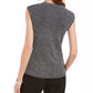 Kasper Women's Metallic-Print Cowlneck Top Charcoal Size Small