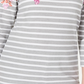 Karen Scott Women's Petite Floral Striped Boat-Neck Top Red Size Small
