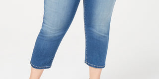 INC International Concepts Women's Plus Size Incfinity Cropped Skinny Jeans Blue Size 14W