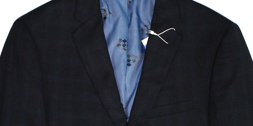 Vince Camuto Men's Long Plaid Slim Fit 2-Button BlazerBlack Size 40 T