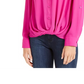 INC International Concepts Women's Twist Front Button Up Top Pink Size Small