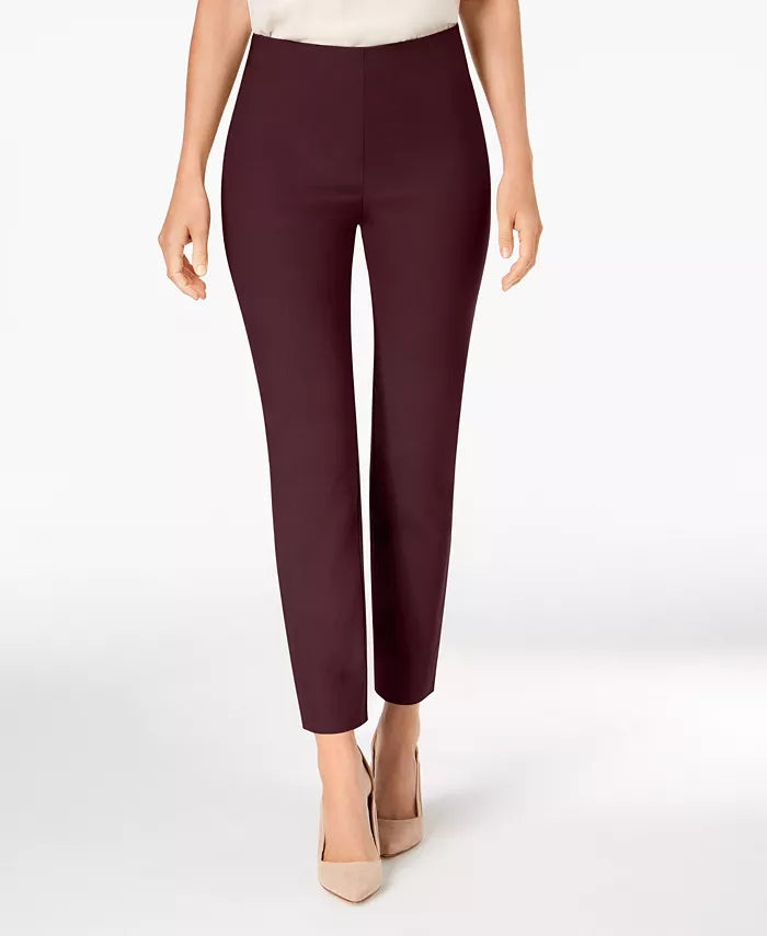 Charter Club Women's Chelsea Tummy Control Ankle Pants Wine Size 12 Petite