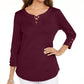 Karen Scott Women's Cotton Lace-Up T-Shirt Red Size Medium