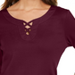 Karen Scott Women's Cotton Lace-Up T-Shirt Red Size Medium
