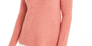 Alfani Women's Mock-Neck Boucle Sweater Pink Size Large