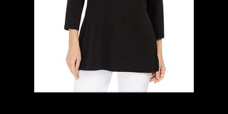 JM Collection Women's Embellished Cutout Top Black  Size XS