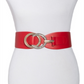 INC International Concepts Women's Double Ring Rhinestone Leather Stretch Belt Red Size 34X16