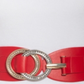INC International Concepts Women's Double Ring Rhinestone Leather Stretch Belt Red Size 34X16
