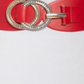 INC International Concepts Women's Double Ring Rhinestone Leather Stretch Belt Red Size 34X16