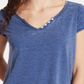 William Rast Women's Cooper Henley T-Shirt Blue Size Medium
