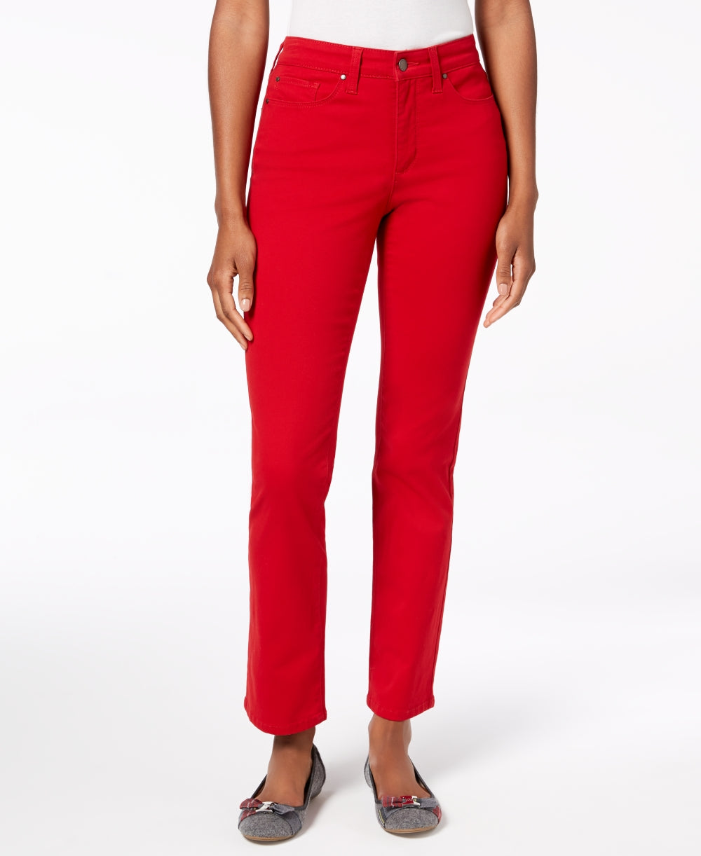 Charter Club Women's Petite Lexington Straight-Leg Jeans Red Size 6 Petite